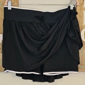 All in Motion Black Drape-Front Active Skort – Built-In Shorts – Size Large